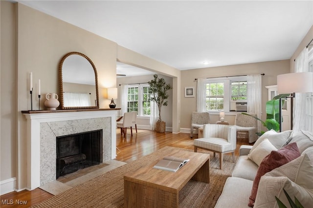 16205 Fernway Rd, Shaker Heights, OH 44120 - living room featuring wood finished floors and a fireplace