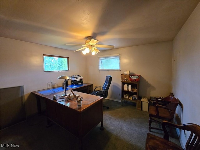 4544 Springvale Ave SW, Canton, OH 44706 - carpeted home office with ceiling fan