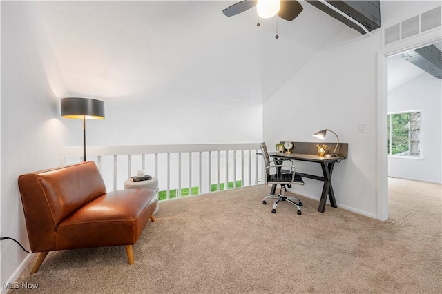 1226 Ramblewood Trl, South Euclid, OH 44121 - carpeted office space featuring a ceiling fan and baseboards