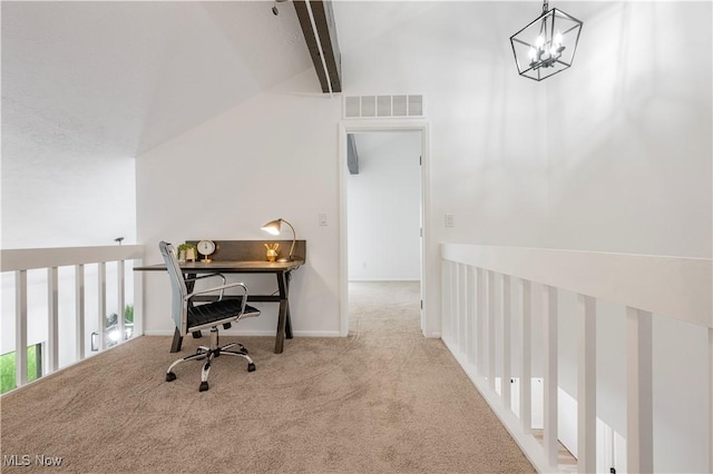 1226 Ramblewood Trl, South Euclid, OH 44121 - carpeted office with a chandelier and baseboards