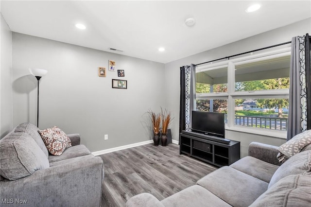 382 Rosemont Ave, Austintown, OH 44515 - living room featuring wood finished floors and recessed lighting