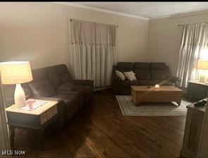 120 Welday Ave, Steubenville, OH 43952 - living area with wood finished floors and ornamental molding