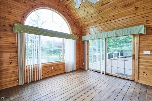 1977 Fox Trace Trl, Cuyahoga Falls, OH 44223 - unfurnished sunroom with vaulted ceiling and plenty of natural light