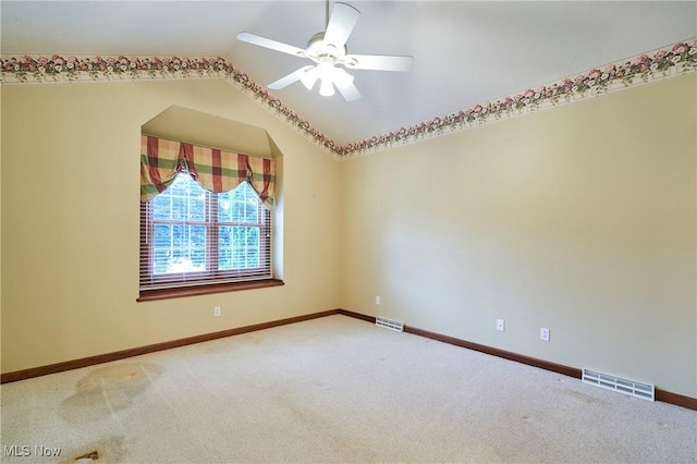 1977 Fox Trace Trl, Cuyahoga Falls, OH 44223 - empty room with carpet flooring, ceiling fan, and vaulted ceiling