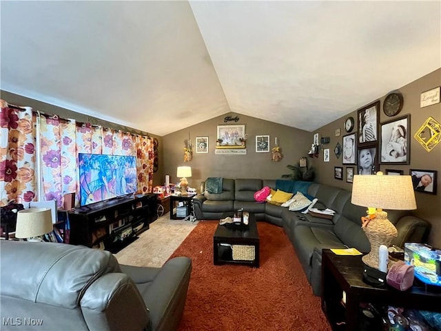 311 Hilda Cir, Bloomingdale, OH 43910 - living room featuring lofted ceiling and carpet