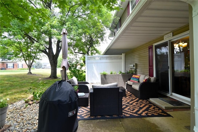 4914 Independence Cir Unit D, Stow, OH 44224 - view of patio with an outdoor living space and area for grilling