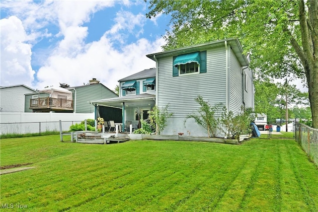 2555 Walnut St, Girard, OH 44420 - rear view of property featuring a fenced backyard