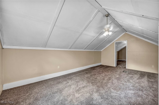 1425 Keefer Rd, Girard, OH 44420 - additional living space featuring carpet flooring, lofted ceiling, and ceiling fan