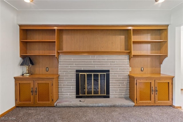 853 Almasy Dr, Campbell, OH 44405 - unfurnished living room featuring carpet floors and a fireplace