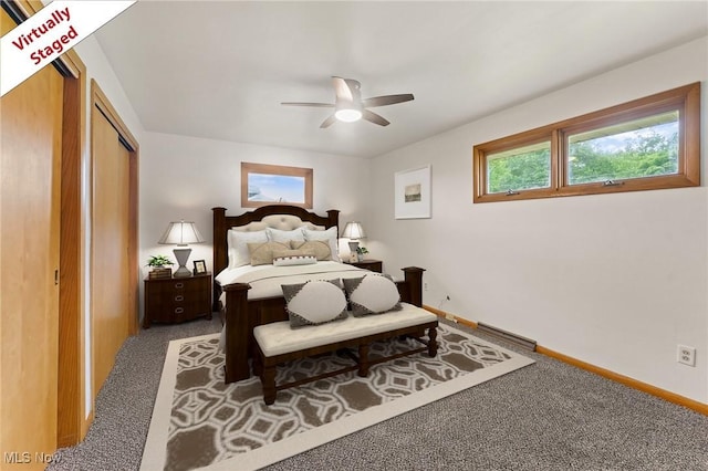 853 Almasy Dr, Campbell, OH 44405 - bedroom with carpet floors and a ceiling fan