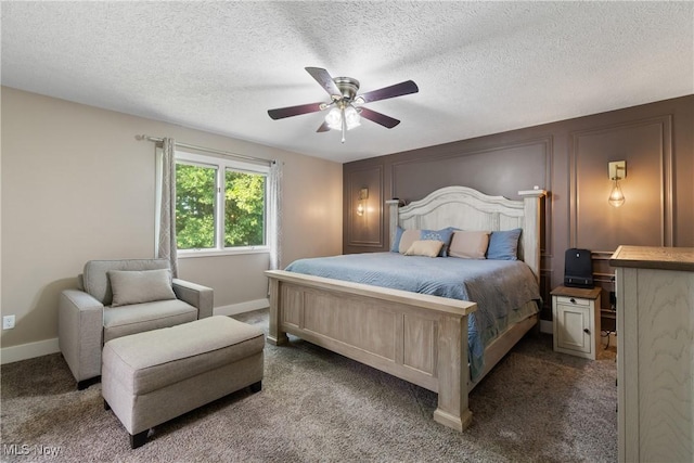 2715 Eastwood Dr, Wooster, OH 44691 - bedroom with carpet flooring, a ceiling fan, and a textured ceiling