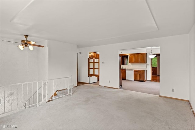 4134 Brightway St, Weirton, WV 26062 - empty room with light carpet and ceiling fan