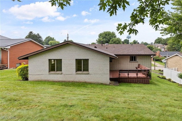 4134 Brightway St, Weirton, WV 26062 - rear view of property with a wooden deck and brick siding