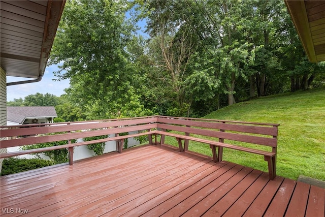 4134 Brightway St, Weirton, WV 26062 - deck featuring a lawn and view of wooded area