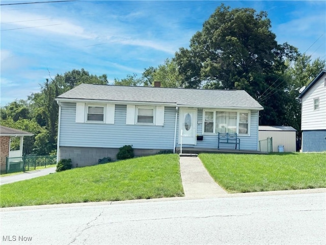108 Penn Ave, Mingo Junction, OH 43938 - view of front of home featuring a porch, a front yard, and a chimney