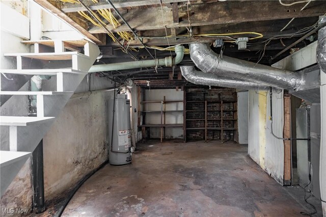 1407 Andrew St, Parkersburg, WV 26101 - unfinished below grade area with water heater