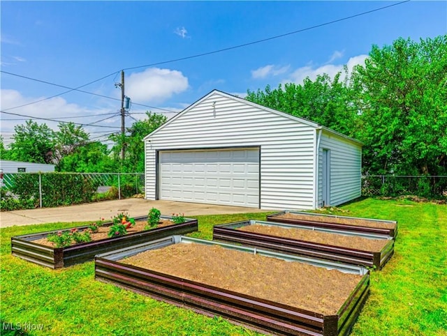 14507 Reddington Ave, Maple Heights, OH 44137 - detached garage with a vegetable garden
