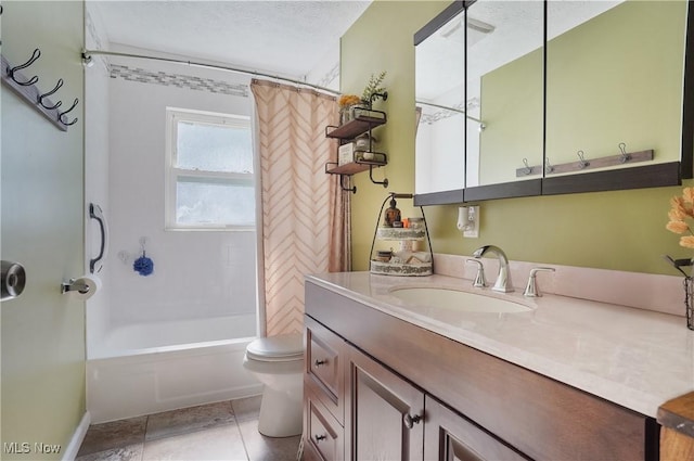 1300 Andrew Ave, Salem, OH 44460 - full bathroom featuring vanity, shower / bath combo, and a textured ceiling