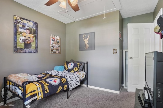 1300 Andrew Ave, Salem, OH 44460 - carpeted bedroom featuring attic access and a ceiling fan