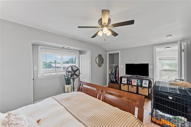 14317-14319 Bayes Ave, Lakewood, OH 44107 - bedroom with multiple windows, ceiling fan, a closet, and a walk in closet