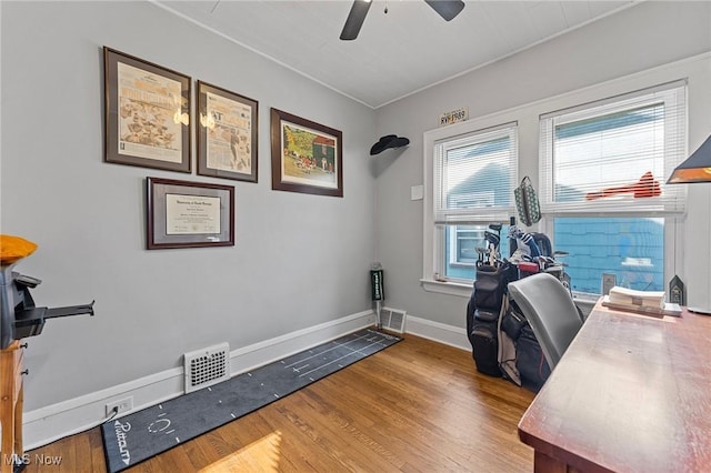 14317-14319 Bayes Ave, Lakewood, OH 44107 - home office with wood finished floors and a ceiling fan
