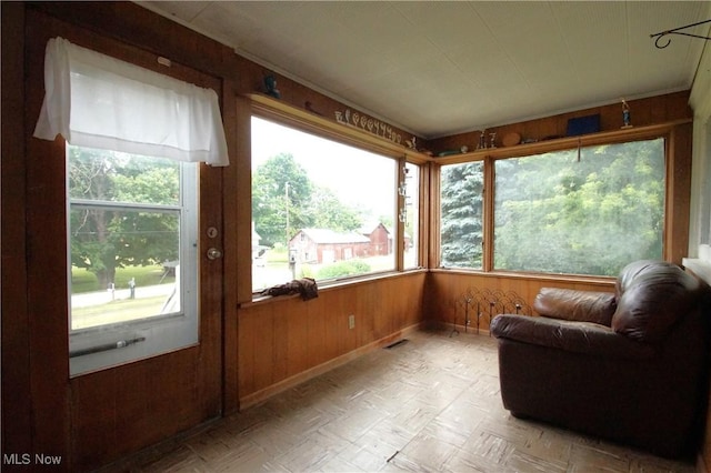 45 Mechanic St, Berlin Heights, OH 44814 - sunroom / solarium with healthy amount of natural light and wooden walls