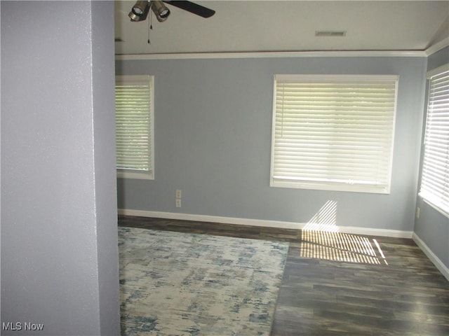 7527 Tamkrist Trl, Conneaut, OH 44030 - empty room with ceiling fan and wood finished floors