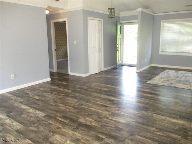7527 Tamkrist Trl, Conneaut, OH 44030 - unfurnished room with ornamental molding and dark wood finished floors
