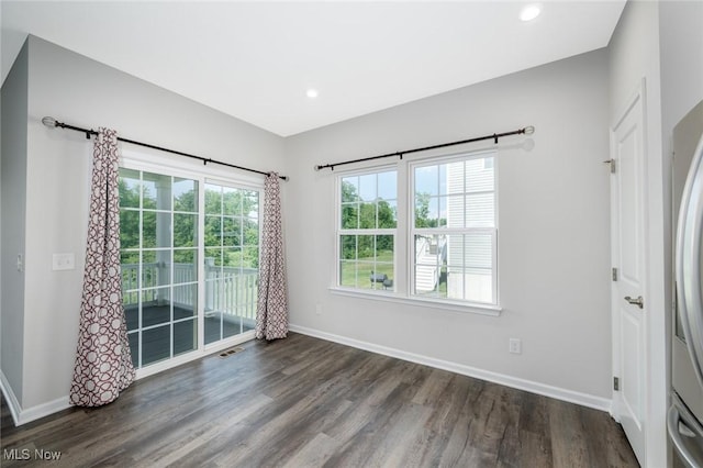 1637 Duncan Way, Streetsboro, OH 44241 - spare room with dark wood-style flooring and recessed lighting