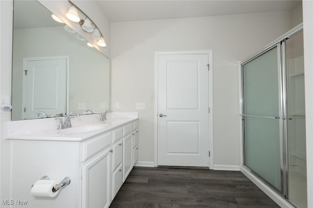 1637 Duncan Way, Streetsboro, OH 44241 - full bath with wood finished floors, double vanity, and an enclosed shower