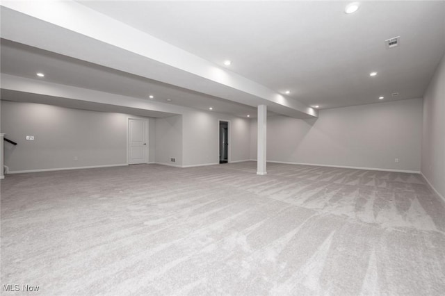 1637 Duncan Way, Streetsboro, OH 44241 - finished basement featuring recessed lighting and light carpet