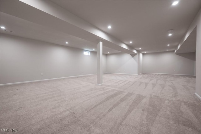 1637 Duncan Way, Streetsboro, OH 44241 - finished basement featuring light carpet and recessed lighting