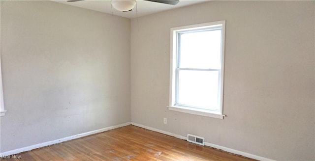20737 Bowling Green Rd, Maple Heights, OH 44137 - spare room featuring a ceiling fan and wood finished floors
