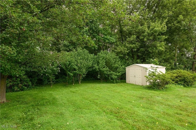 103 Beech St, Doylestown, OH 44230 - view of green lawn featuring a storage unit