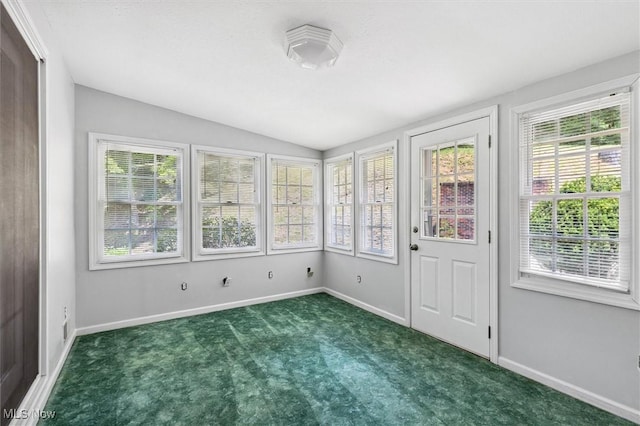 33362 State Route 833, Pomeroy, OH 45769 - unfurnished sunroom featuring carpet flooring, plenty of natural light, and vaulted ceiling