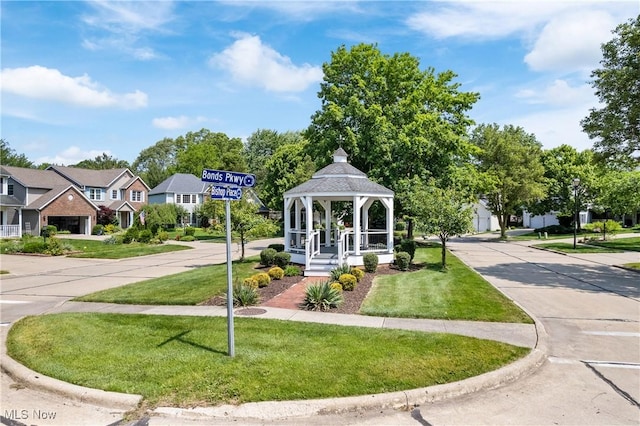 525 Bishop Pl, Berea, OH 44017 - view of home's community featuring a gazebo, a lawn, and a residential view
