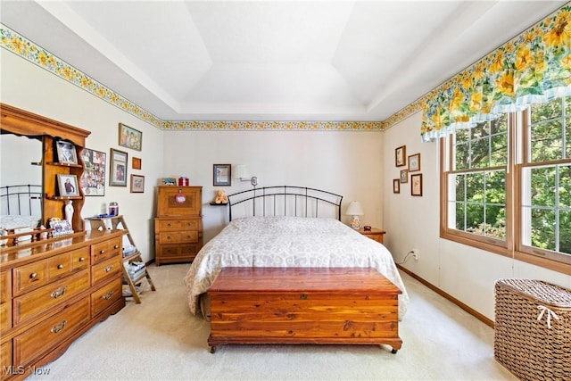 525 Bishop Pl, Berea, OH 44017 - bedroom with light carpet and a tray ceiling