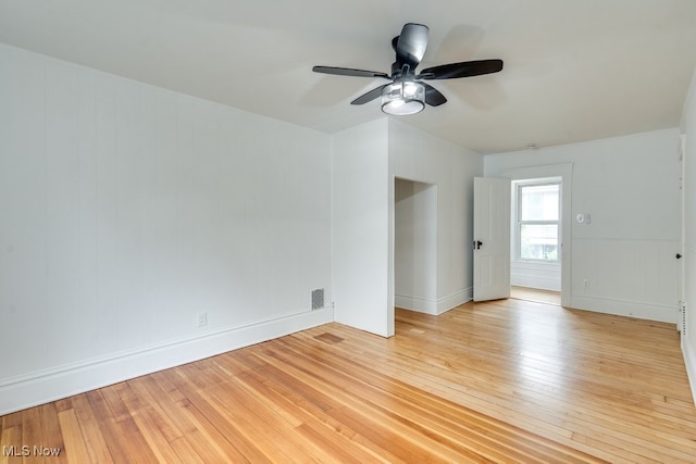 235 Elm St, Oberlin, OH 44074 - unfurnished room with a ceiling fan and light wood-style floors