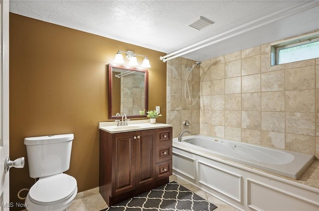 1036 Larkens Way, Medina, OH 44256 - full bathroom featuring a textured ceiling, vanity, and bathing tub / shower combination