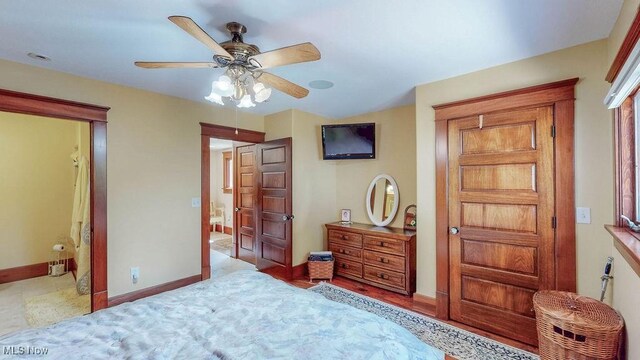 1431 Cedar Point Rd, Sandusky, OH 44870 - bedroom featuring baseboards and a ceiling fan