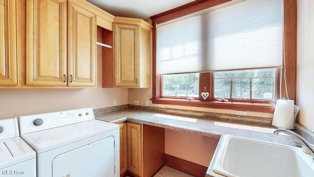 1431 Cedar Point Rd, Sandusky, OH 44870 - washroom with washer and dryer and cabinet space
