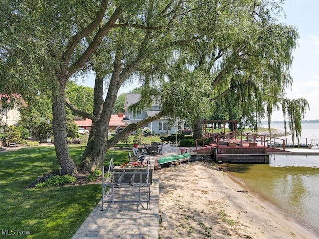 1431 Cedar Point Rd, Sandusky, OH 44870 - dock with a water view and a yard