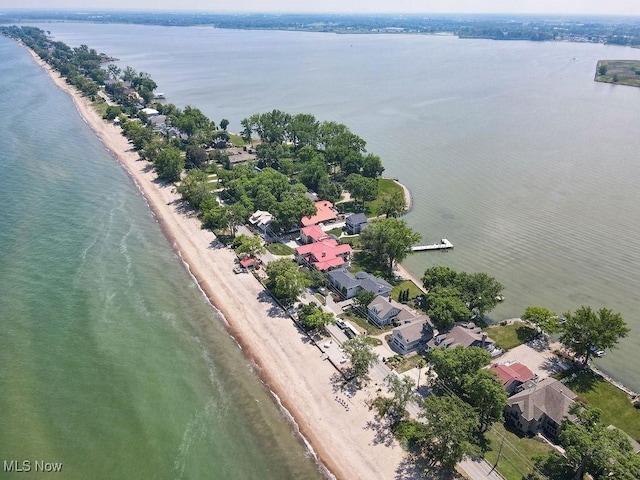 1431 Cedar Point Rd, Sandusky, OH 44870 - drone / aerial view of waterfront with a beach