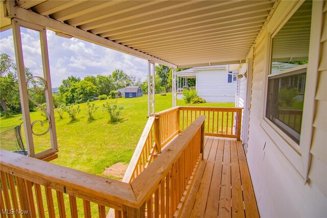 208 Jefferson Blvd, Mingo Junction, OH 43938 - wooden deck with a yard
