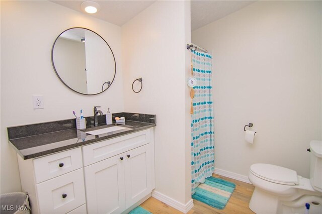 208 Jefferson Blvd, Mingo Junction, OH 43938 - bathroom featuring wood finished floors, vanity, and curtained shower