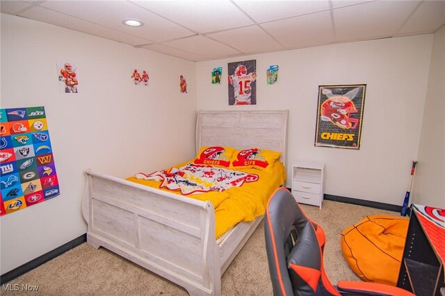 208 Jefferson Blvd, Mingo Junction, OH 43938 - carpeted bedroom with a drop ceiling and recessed lighting