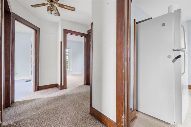 415 N Columbus St, Crestline, OH 44827 - hall with light carpet and baseboards