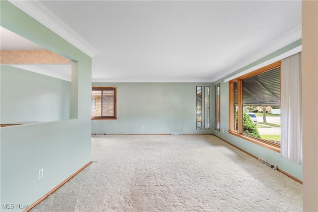 4899 Autumn Ln, Brooklyn, OH 44144 - unfurnished room featuring crown molding, plenty of natural light, and carpet floors