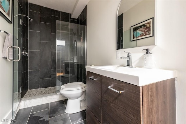 1906 W 47th St, Cleveland, OH 44102 - bathroom with vanity, a shower stall, and tile patterned flooring