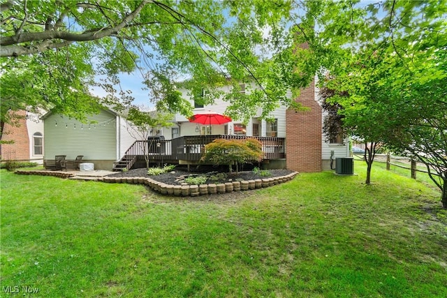 3049 Deercrest Path, Stow, OH 44224 - view of grassy yard featuring a deck